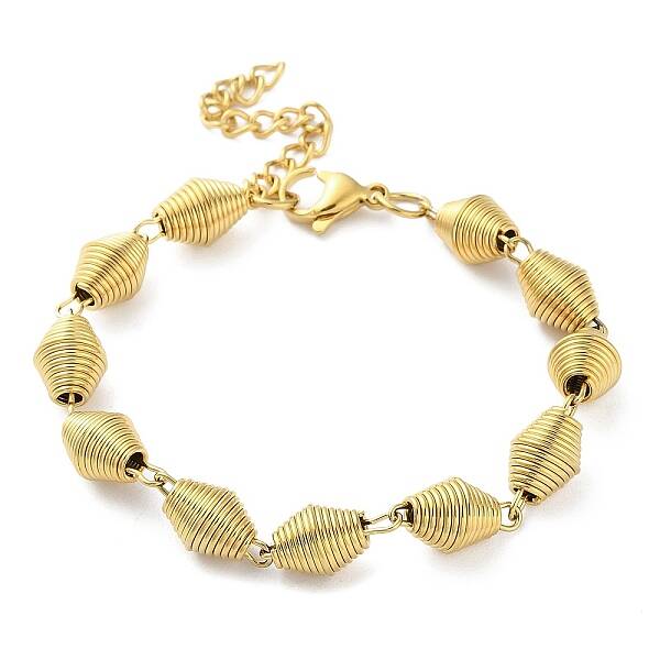 304 Stainless Steel Bicone Link Chain Bracelets for Women
