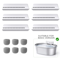 Stainless Steel Cat Water Fountain Replacement Filters & Sponges 6 Pack, Compatible with Uahpet Stainless Steel Pet Safe Foun...
