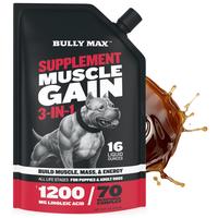Bully Max 3-in-1 Liquid Dog Muscle Builder Supplement for Puppy and Adults Dogs - Dog Vitamins for Small & Large Breeds - Vet...