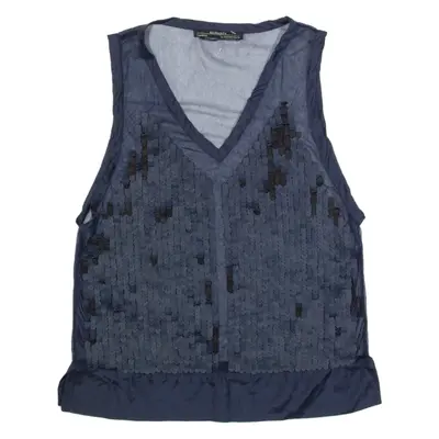ALL SAINTS Womens Bardot Vest Blue V-Neck Sleeveless UK 22