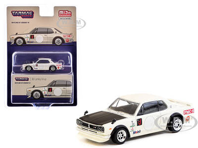 Nissan Skyline HT 2000GT-R RHD (Right Hand Drive) Lamley Group White with Black Hood Global64 Series 1/64 Diecast Model by Ta...