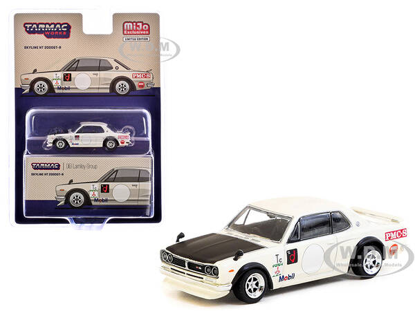 Nissan Skyline HT 2000GT-R RHD (Right Hand Drive) Lamley Group White with Black Hood Global64 Series 1/64 Diecast Model by Ta...