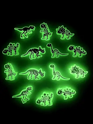 Glow in The Dark Dinosaur Shaped Shoe Charm, Fashionable Novelty Shoes Decorations for Clogs Design, Dazzling Glamour Trendy...