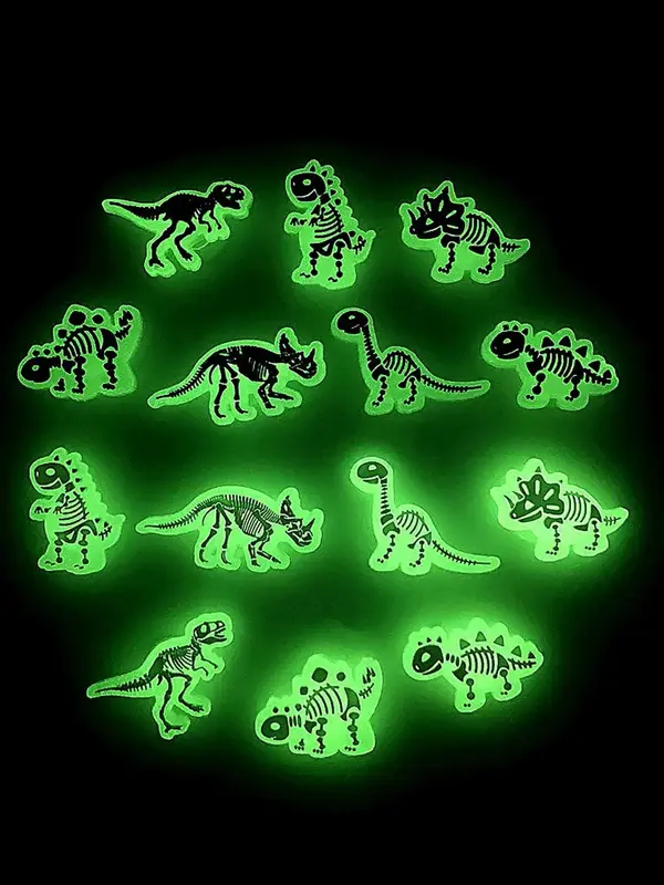 Glow in The Dark Dinosaur Shaped Shoe Charm,  Fashionable Novelty Shoes Decorations for Clogs Design, Dazzling Glamour Trendy...