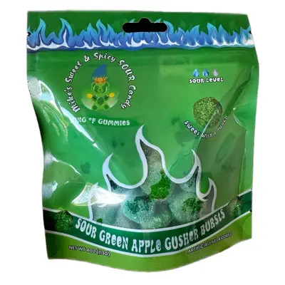 SOUR GREEN APPLE GUSHER BURSTS GUMMY SOUR CANDY SNACK BONBON