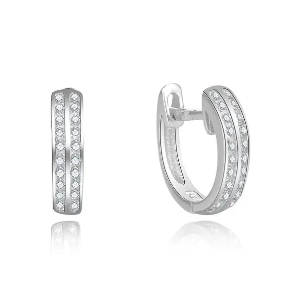 Beneto Playful Silver Earrings with Clear Zirconia AGUC2697-W