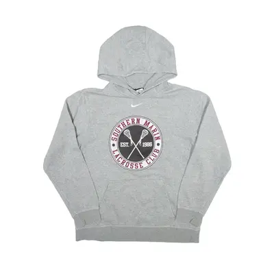 NIKE Southern marin Lacrosse Club USA Hoodie Grey Pullover Boys XL