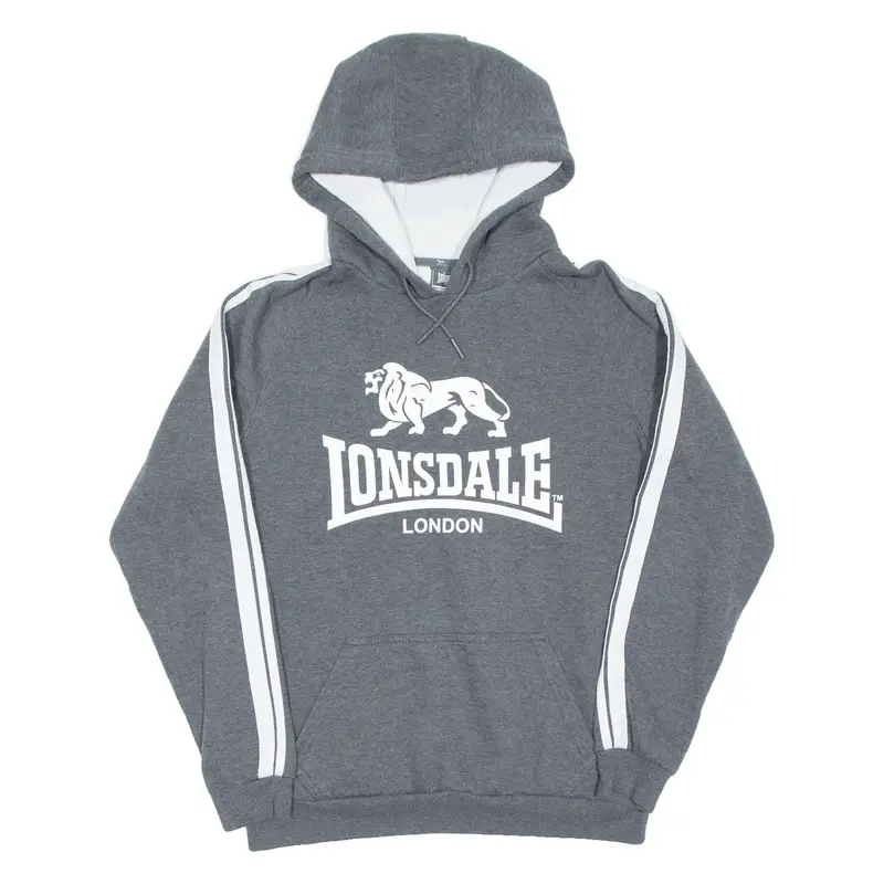 LONSDALE Mens Grey Hoodie S