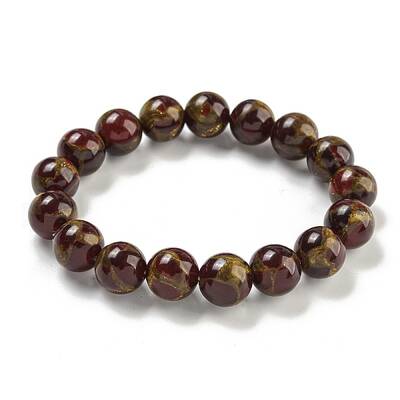 Round Synthetic Gold Clinquant Stone Stretch Bracekets