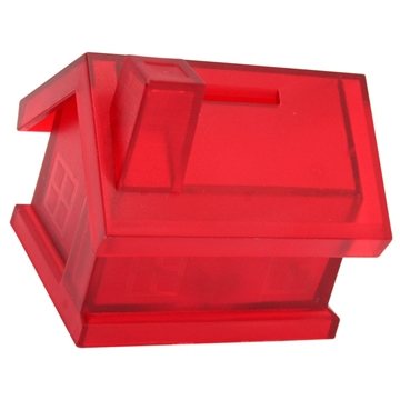 150 Promotional Red House Bank - Translucent & Bottom Access