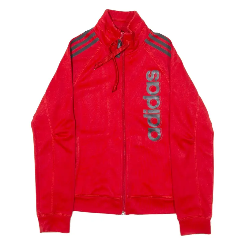 ADIDAS Womens Track Jacket Red UK 10