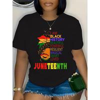 Celebrate Juneteenth in Style – Women's Oversized Graphic Tee with Geometric Print, Perfect for Spring/Summer