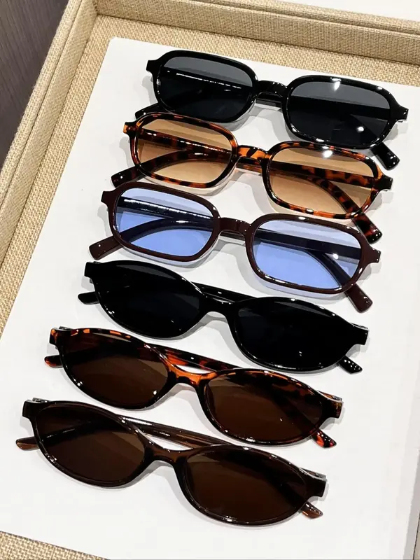 6 Pairs Retro Small Frame Sunglasses for Men and Women, Stylish Travel Sunglasses for Everyday, Versatile UV Protection Glass...