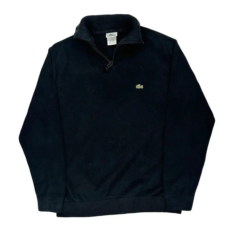 Lacoste 1/4 Zip - Large Black Cotton
