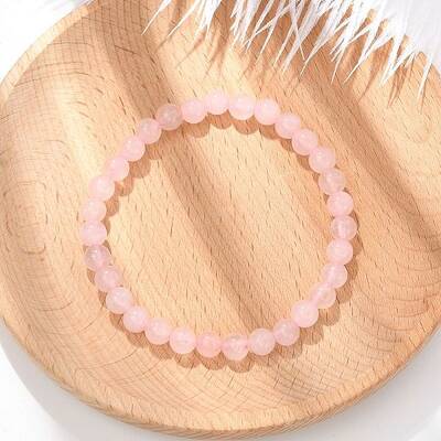 Natural Rose Quartz Beaded Stretch Bracelets