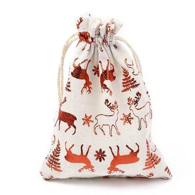 Christmas Theme Cotton Fabric Cloth Bag