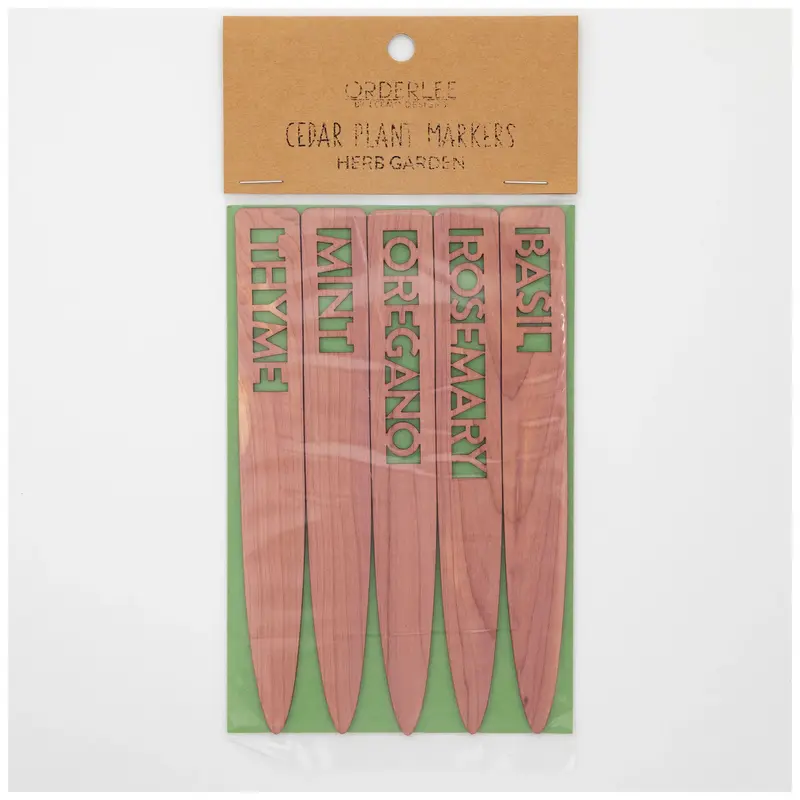 Cedar Plant Markers - Set of 5 - Veggie Garden