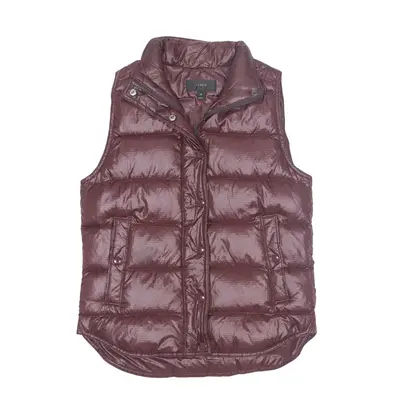 J. CREW Down Insulated Puffer Gilet Maroon Nylon 90s Womens XS
