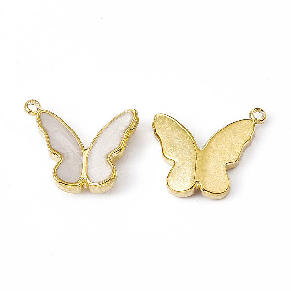 Real 18K Gold Plated PVD Vacuum Plating 201 Stainless Steel Enamel Pendants