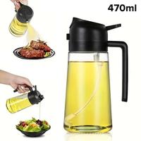 470ml Oil Sprayer Bottle,Bottle Original, Household Oil Dispenser,Automatic Opening & Closing Oil Sprayer Bottle,Clear Cookin...