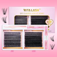 RITALASH Cluster Lash Kit MIX 60D+100D DIY Extension Kit D Curl with Lash Bond and Seal Cluster Remover Lash Tweezer DIY at H...