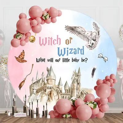 Round Witch Or Wizard Castle Baby Shower Backdrop