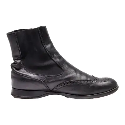 HOGAN Brogue Ankle Boots Black Leather Mens UK 6.5