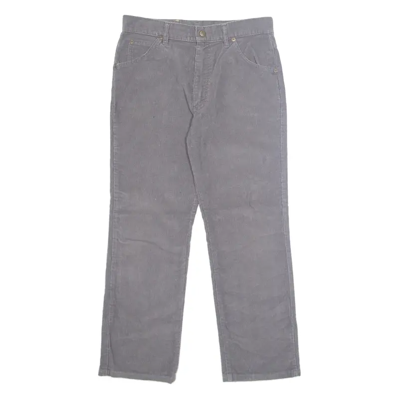 LEE Womens Corduroy Trousers Grey Regular Tapered W30 L24