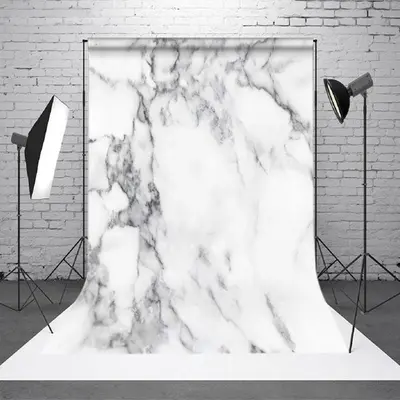 Aperturee Artistic White Grey Marbled Pattern Photo Backdrop - Aperturee