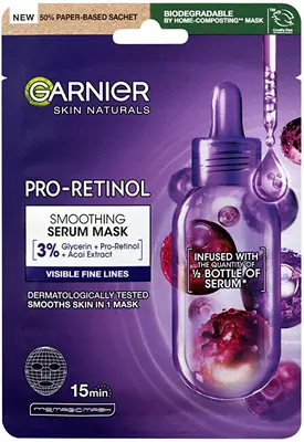 Garnier Pro-Retinol Skin Naturals Smoothing Serum Mask 22 G