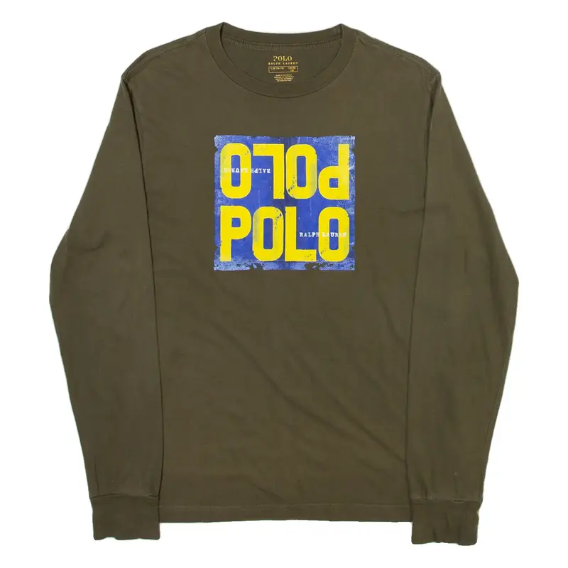 POLO RALPH LAUREN Boys T-Shirt Green Long Sleeve L