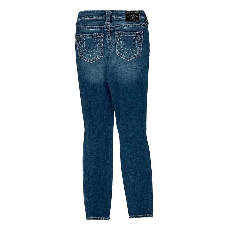 True Religion Skinny Jeans - 25W UK 6 Blue Cotton Blend