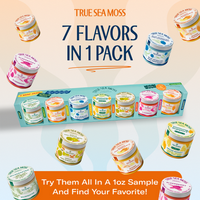 True Sea Moss 7 Flavors in 1 Pack - Mini 1 oz Samples - Nutritious Raw Seamoss - Rich in Minerals & Vitamins - Supports Immun...