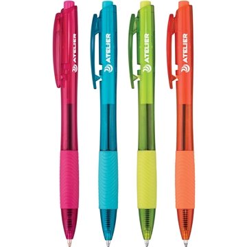 500 Promotional Tryit Bright Pen - Ribbed Grip & Retractable