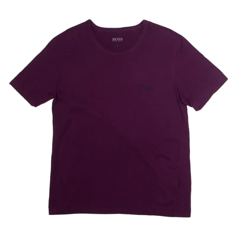 BOSS Mens T-Shirt Purple Crew Neck L