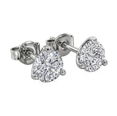 Lab Grown Martini Set Diamond Stud Earrings | White Gold 1/2 -4 ct. tw.