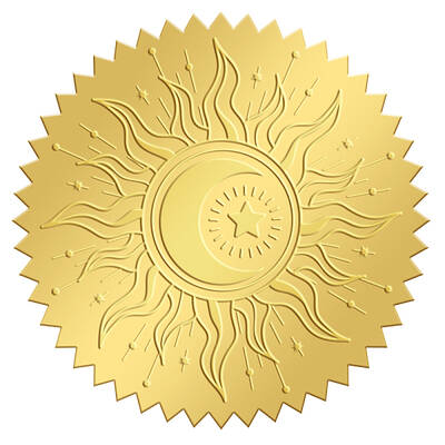 Self Adhesive Gold Foil Embossed Stickers