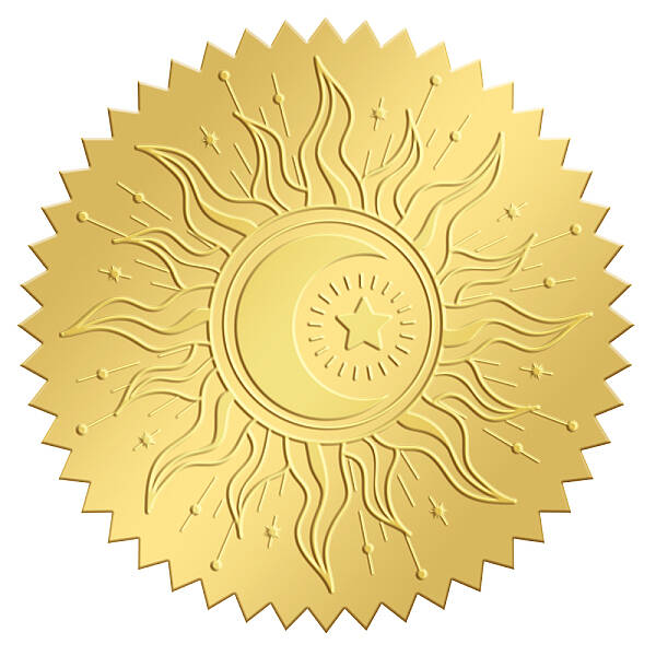 Self Adhesive Gold Foil Embossed Stickers