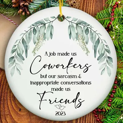 Coworker Christmas Gift Ornament - Ceramic