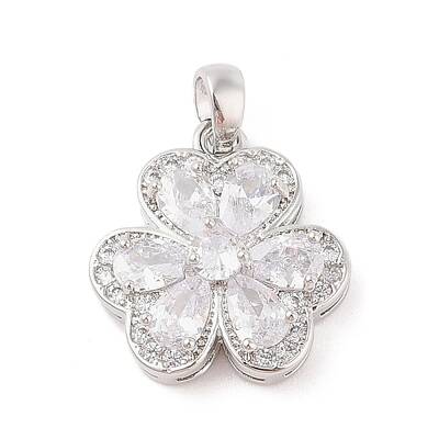 Rack Plating Brass Micro Pave Cubic Zirconia Pendants