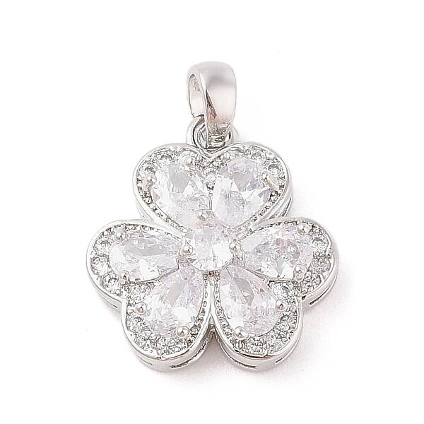 Rack Plating Brass Micro Pave Cubic Zirconia Pendants