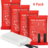 [Tik Tok Top Seller] Emergency Fire Blanket - 4 Pack - Fiberglass Fire Suppression Blanket for Kitchen, 40\