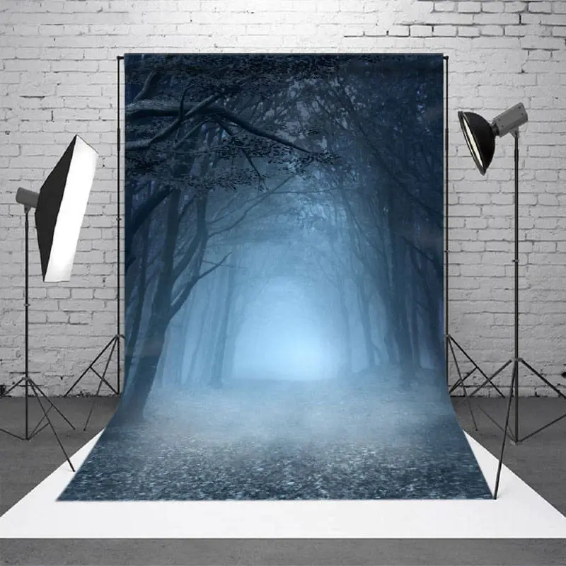 Quiet Velly And Foggy Forest Scary Halloween Backdrop - Aperturee