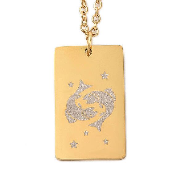 Golden 202 Stainless Steel Constellation Pendants Necklaces
