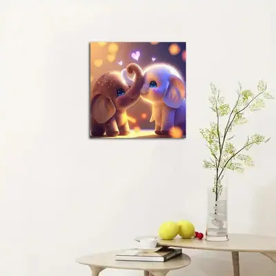 Elephant Pattern Artificial Diamond Art Painting Kit without Frame, DIY Decorative Art Craft, 5D Artificial Rhinestone Painti...