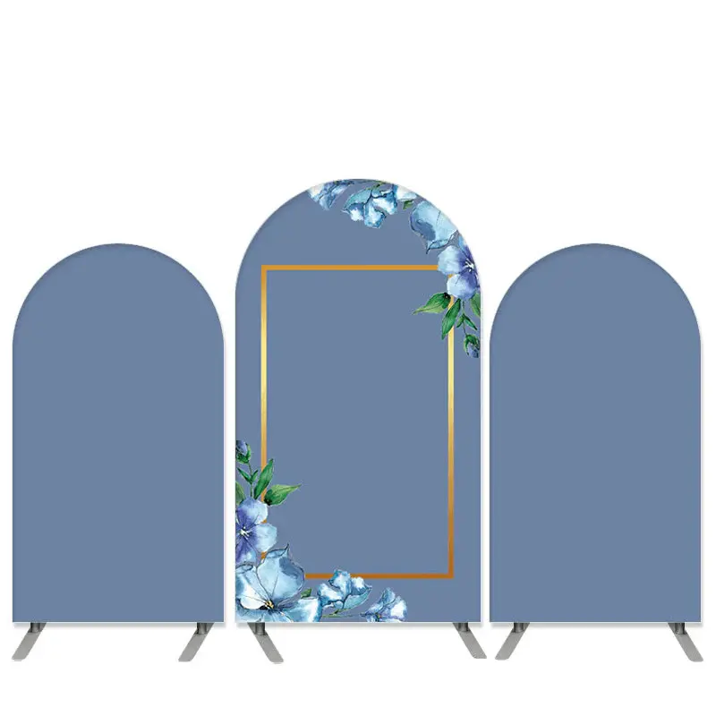 Aperturee Boho Floral Theme Navy Blue Bridal Shower Arch Backdrop Kit | Chiara Arch Backdrop Diy | Circle Arch Backdrop Diy |...