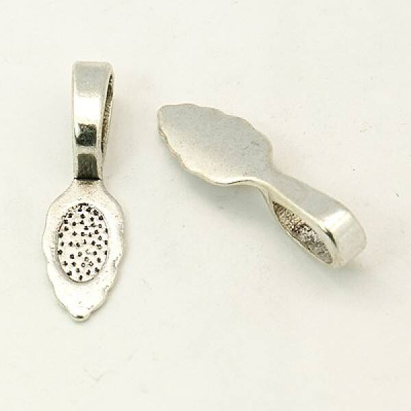 Tibetan Style Alloy Glue-on Flat Pad Bails