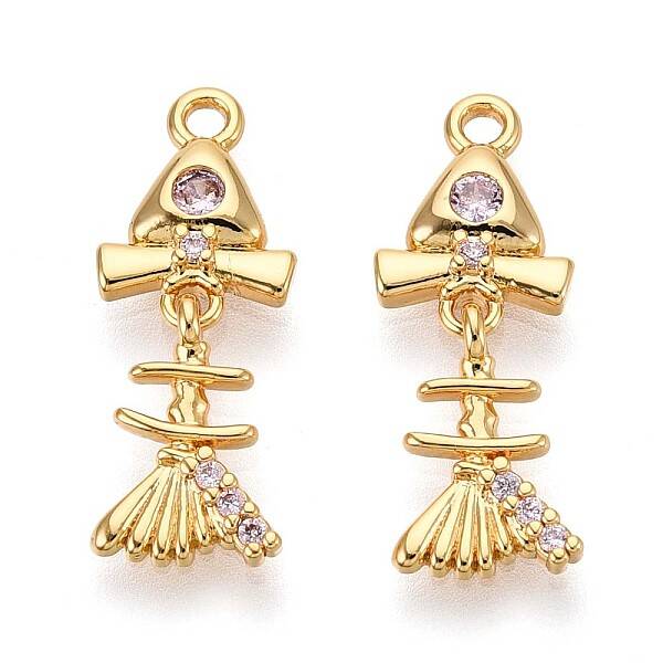 Brass Micro Pave Cubic Zirconia Pendants