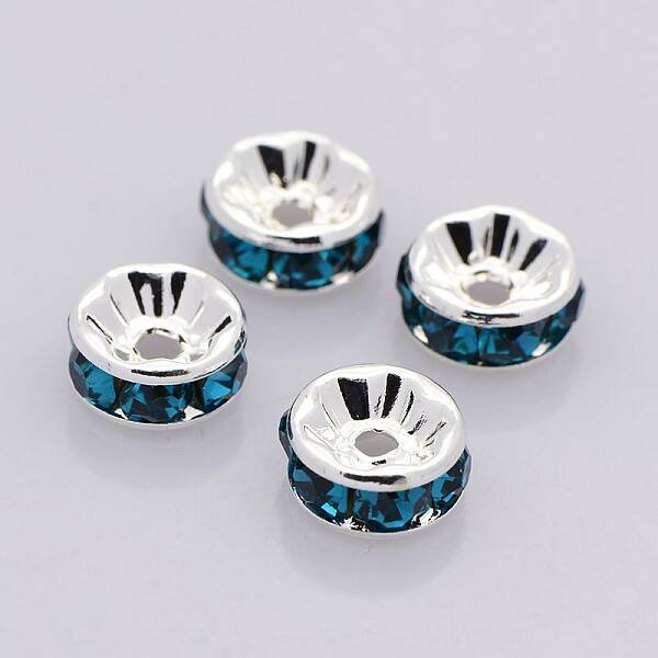Brass Grade A Rhinestone Spacer Beads