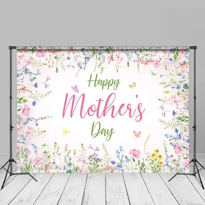 Butterfly Floral Pink Mothers Day Photography Backdrop - Aperturee